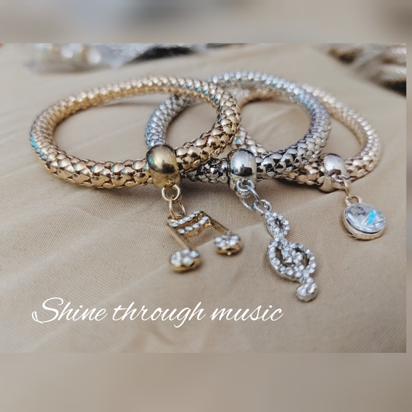 Trio of Life Stretchy Bracelets 🎵🧿♥️🦋 - Picture 3 of 8